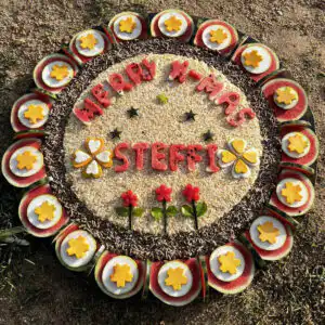 A custom-made fruit cake for an elephant